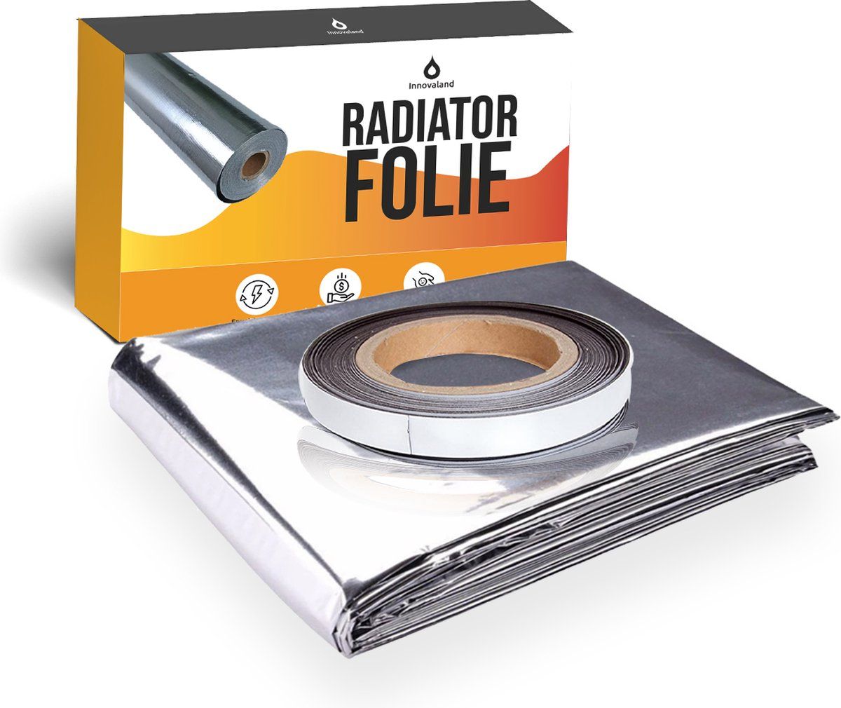 InnovaLand Radiatorfolie 750cm x 50cm + Magneettape - Radiator Reflecterende Folie - Dubbele Isolatie - Radiatorfolie Met Magneet - Isolatiefolie
