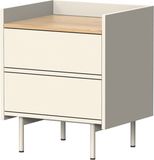 Vicco Velina Nachtkastje – 48 x 58 cm met 2 lades Crème