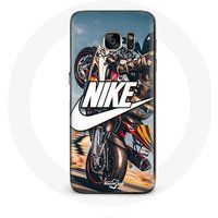 Nike Hoesje voor Samsung Galaxy S7 Nike Logo Wit Motorfietswiel Maniacase