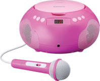 Lenco Portable Radio CD Player BT and Mic Boombox Roze - 8711902080190