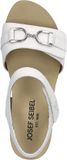 Josef Seibel Grace 05 Platte sandalen Vrouwen Wit Leer Klittenband Blokhak 5-7 cm