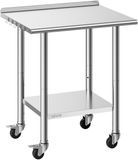 Vevor Roestvrijstalen Werktafel met Wielen, 762 x 610 x 894 mm