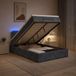 Maison Exclusive Lit Ottoman exclusif avec matelas et éclairage LED, couleur gris foncé, dimensions 120 x 200 cm, revêtement en velours