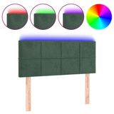 VidaXL Hoofdbord LED 144x5x78/88 cm Fluweel Donkergroen