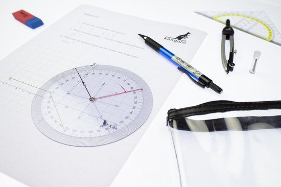 Kangaro Koershoekmeter - 126mm - 360 graden - Kunststof - Transparant