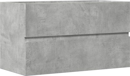 vidaXL Wastafelkast 90x38,5x45 cm spaanplaat betongrijs