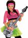 Widmann Zebra Print Opblaasbare Gitaar Muziekinstrument - Rockers Plastic - 105 cm - Verkleed Accessoires