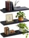 Merkloos / Sans marque Relaxdays Wandplank zwevend - set van 3 - 100 cm - zwart
