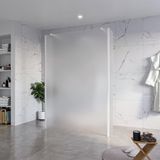 FortiFura Galeria Vrijstaande Inloopdouche - 140x200cm - Mat Glas - Antikalk - 8mm Veiligheidsglas - Wit Mat