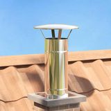 VidaXL Regenbescherming voor schoorsteen zilver 35 x 35 x 20 cm