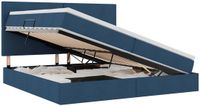 vidaXL LED-opbergbed met matras, Blauw, 200 x 200 cm, Stof