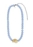 PURELEI Ketting Blue Lagoon Zilver Roestvrij staal Glas 45 cm