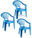 Trendoz Stoel voor enfants - 3x - bleu - 50 cm - pour intérieur et extérieur - plastique
