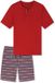 SCHIESSER Pyjama kort Heren Gestreept Rood 100% Katoen