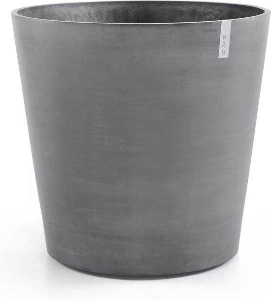 Ecopots Amsterdam Wheels 100 - Grey - Ø100,2 x H88,7 cm - Round Grey Flowerpot / Planter on Wheels