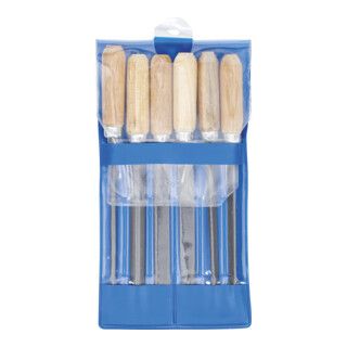 BGS Sleutelvijlenset - 6-delig - 100 mm - Houten heft