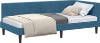 vidaXL Hoekbed Frame Blauw 90 x 200 cm Fluweel