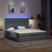 Prolenta Maison Exclusive - Ottoman bedframe met matras, donkergrijs, 180x200 cm, textiel