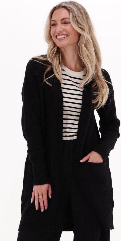 Selected Femme Lulu New Ls Knit Long Cardigan B - Zwart - Maat L - Vrouwen