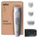 Braun Bodygroomer Series 3 BG3575, +6 accessoires, rasage & tonte, étanche, gris
