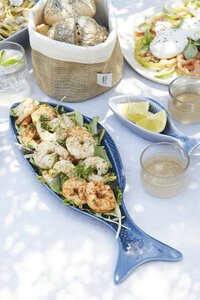 Point-Virgule Visschaal - Aardewerk - Blauwgrijs - 40x14cm - Vaatwasserbestendig