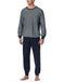 Schiesser Pyjama lang Comfort Essentials - Pyjamaset Heren - nachtblauw