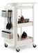 Table d'appoint chariot de service chariot de cuisine - 3 niveaux - blanc - acier au carbone avec 4 roulettes