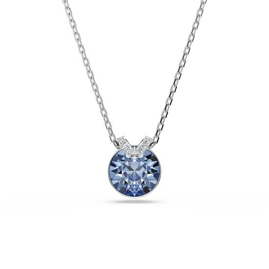 Swarovski - Bella Zilverkleurige Ketting - 43 cm - Blauwe Swarovski Kristallen - Vrouwen