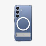 Spigen Ultra Hybrid S (MagFit) coque de téléphone portable pour Samsung Galaxy S25 - Transparent, Blanc