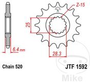 JT Sprockets JTF1592.13 13T Steel Front Sprocket