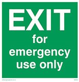 Viking Signs Pack van vijf - Uitgang voor noodgebruik alleen teken - 100x100mm - S10