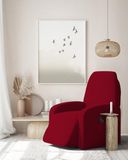 Italian Bed Linen Modieuze elastische stoelbekleding, bordeaux, standaardmaat