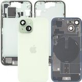 Apple iPhone 15 Couvercle de batterie, Avec châssis central, Pièces complètes, Vert, Premium Swap