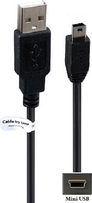 OneOne 5.2m Mini USB Cable - Extra Strong Charging Cable - Black