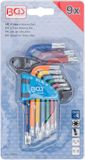 BGS technic BGS Stiftsleutelset - meerkleurig - kort - Torx met kogelkop T10 - T50 - 9 delig
