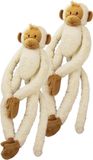 Happy Horse 2x stuks pluche witte slinger aap knuffel 23 cm