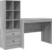 vidaXL Bureau met opbergruimte Sonoma grijs