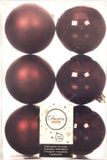 Decoris Kerstballen - 6x st - mahonie bruin - D8 cm - kunststof - mat/glans