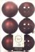 Decoris Kerstballen - 6x st - mahonie bruin - D8 cm - kunststof - mat/glans