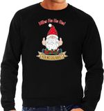 Bellatio Decorations Foute Kersttrui/Sweater Heren - Kado Gnoom - Zwart - S