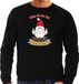 Bellatio Decorations Foute Kersttrui/Sweater Heren - Kado Gnoom - Zwart - S