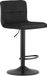 Leobert Barkruk PROT - Zwart Velvet, Mat Zwarte Basis, Laag Rugleuning, Modern Design, Hoogte Verstelbaar, 360° Draaibaar, Max. 120 kg