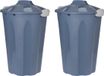 Storage solutions 2x stuks kunststof wasmanden met deksel rond blauw 40 liter