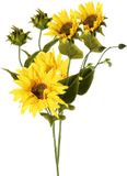 Top Art Kunstbloem Zonnebloem tak - 2x - 60 cm - geel