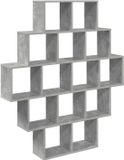vidaXL Wandplank Betongrijs 120 x 20 x 136 cm Bewerkt hout