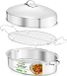 NutriChef Braadpannen, Ovaal-Stoofpan met Deksel, Roestvrijstaal, 10L
