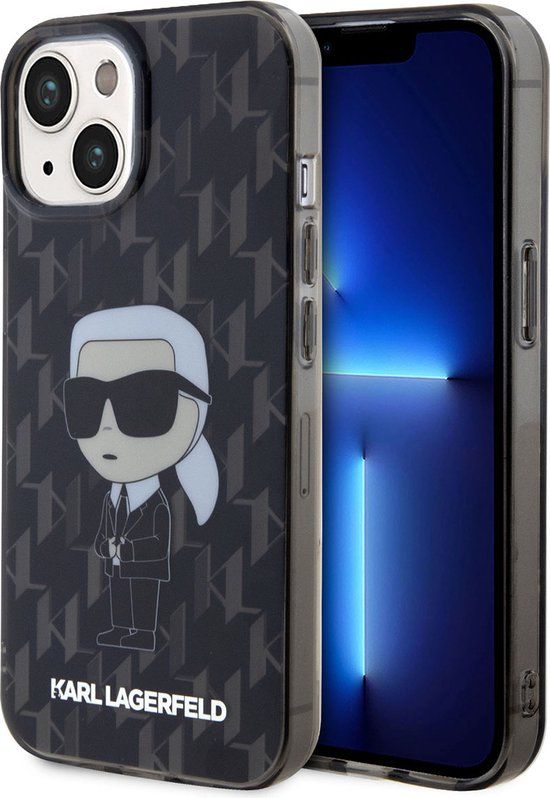 Karl Lagerfeld Ikonik Monogram Backcover for iPhone 15 - Black