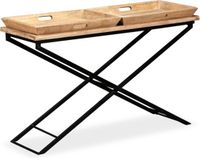 vidaXL Wandtafel 130x40x80 cm massief mangohout