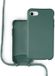 Coverzs Silicone case met koord - Telefoonhoesje met koord - Backcover hoesje met koord - touwtje - geschikt voor Apple iPhone 7/8/SE2020 - donkergroen