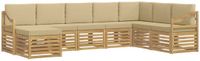 vidaXL - Hoek loungeset - 8 zitplekken - Wit en Beige - Polyester
